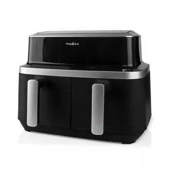 Nedis KAAF320BK Karstā gaisa fritieris ar diviem groziem 8.4 L 2600 W Digitāls skārienekrāns Melns