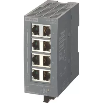 Siemens 6GK5008-0BA10-1AB2 SCALANCE XB008 Nepārvaldāms rūpnieciskais Ethernet slēdzis, 8 porti 10/100 Mbps, DIN sliedes stiprinājums
