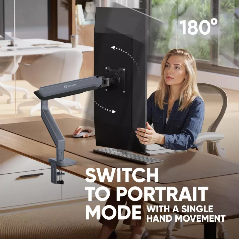ONKRON G95-G Galda stiprinājums 17-45 collu monitoriem, grafīts