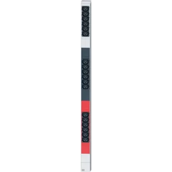 Bachmann IT PDU Basic 1U Rackmount Strāvas Sadales Iekārta - 400V 3-Fāzes - 24x C13 + 6x Schuko Kontaktligzdas - 16A - 3m Kabelis - Alumīnijs (800.2339)