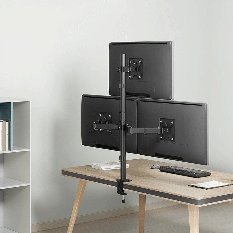 LOGILINK Trīskāršs monitora stiprinājums 17-27 collu ekrāniem, 10 kg uz vienu roku, melns