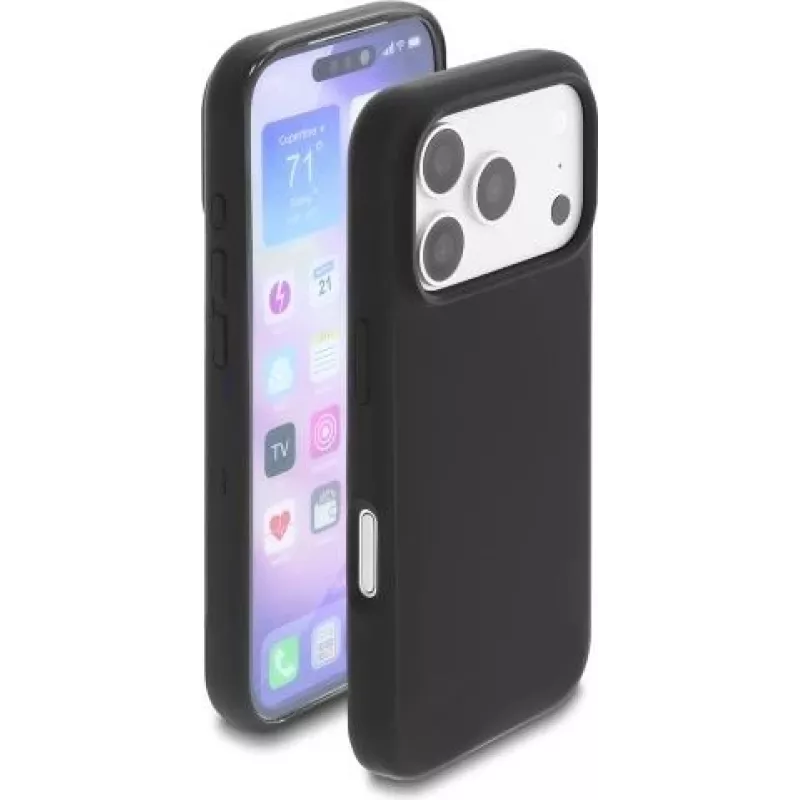 Delock Soft-Touch Silikona aizsargmaciņš iPhone 15 Pro, melns (81644)