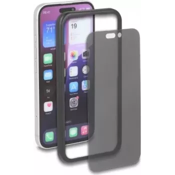 Delock Privacy Screen Protector for iPhone 16, Tempered Glass, Anti-Spy 2-Way, with Installation Aid (81654)