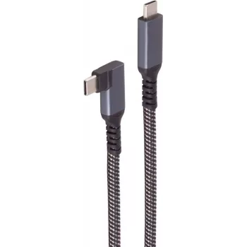 ShiverPeaks BASIC-S USB-C uzlādes kabelis, 3.2, 90°, 100W PD, tekstils, 1m (BS14-75014)