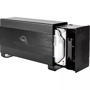 OWC Mercury Elite Pro Dual - ārējais RAID korpuss - 2 sloti - 2,5/3,5 collas - SATA I/II/III - USB 3.1 Gen 1 un eSATA - alumīnijs - melns