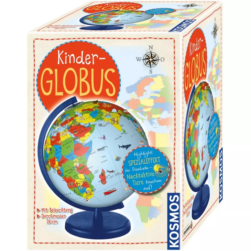 KOSMOS Kinder-Globus Educational Experiment Kit - Geography & Earth Science Globe for Kids 8-12 Years