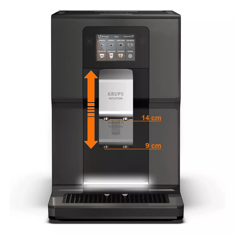 KRUPS Intuition Preference EA872B10 Pilnībā Automātiska Kafijas Automāts ar Kapučīno Pagatavotāju, 15 Bar, Melns