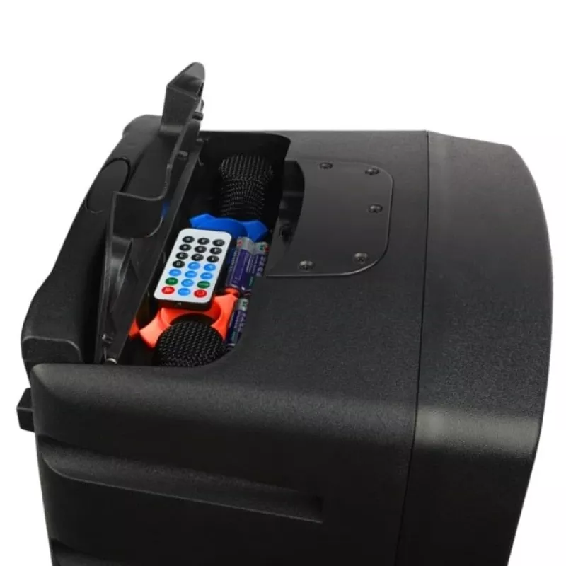V-TONE BQ12 GO MP3 Active 8 inch akumulatora skaļrunis ar bezvadu mikrofonu un tālvadības pulti, melns