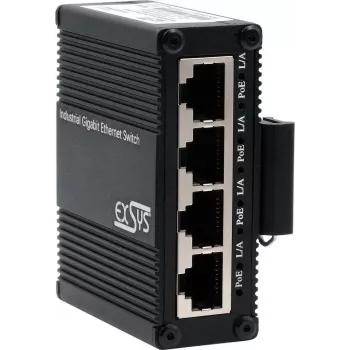 EXSYS EX-62021PoE-P 5-Port Industrial Gigabit Micro Switch ar PoE caurlaidi, nepārvaldīts