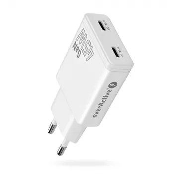 EVERACTIVE GaN 45W USB-C Lādētājs QC3.0 SC-465Q Balts