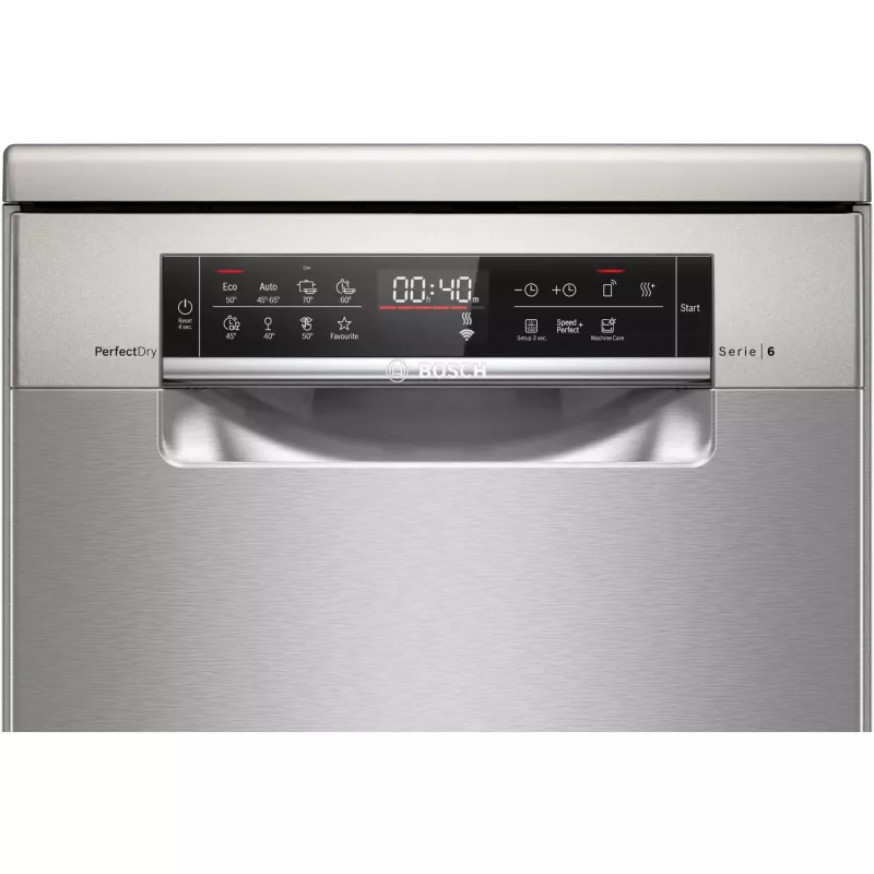 Bosch Serie 6 SPS6YMI14E Brīvi stāvoša trauku mazgājamā mašīna, 10 trauku komplekti, 45 cm, suku tērauds, Home Connect