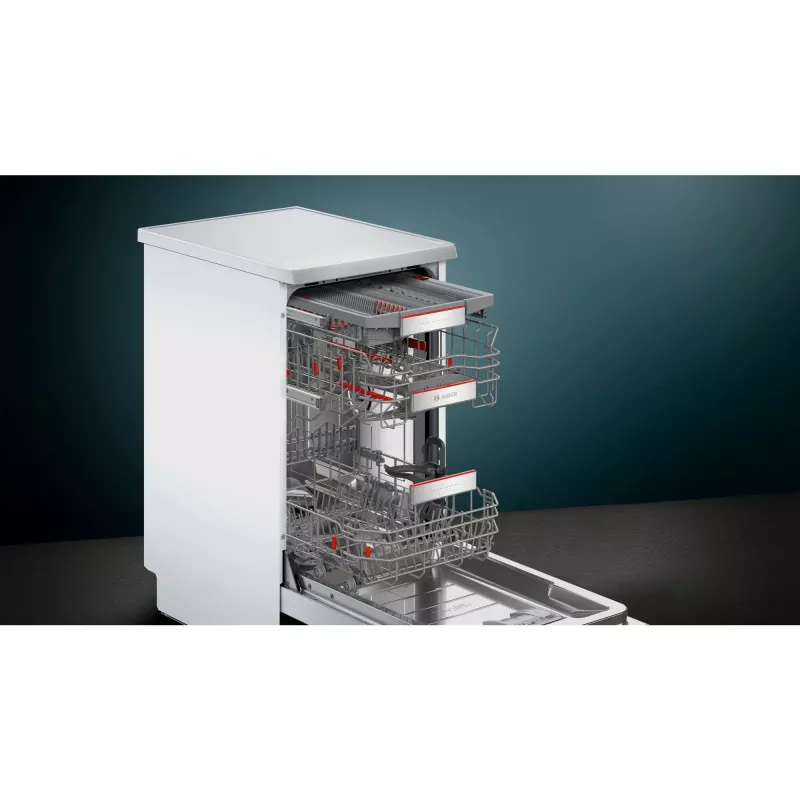 Bosch Serie 6 SPS6YMI14E Brīvi stāvoša trauku mazgājamā mašīna, 10 trauku komplekti, 45 cm, suku tērauds, Home Connect