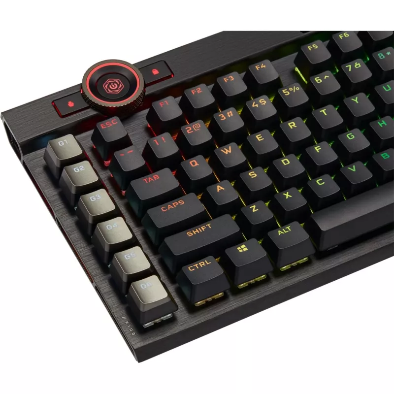 Corsair K100 RGB Gaming Keyboard, CORSAIR OPX Optical-Mechanical Switches, RGB LED, Black
