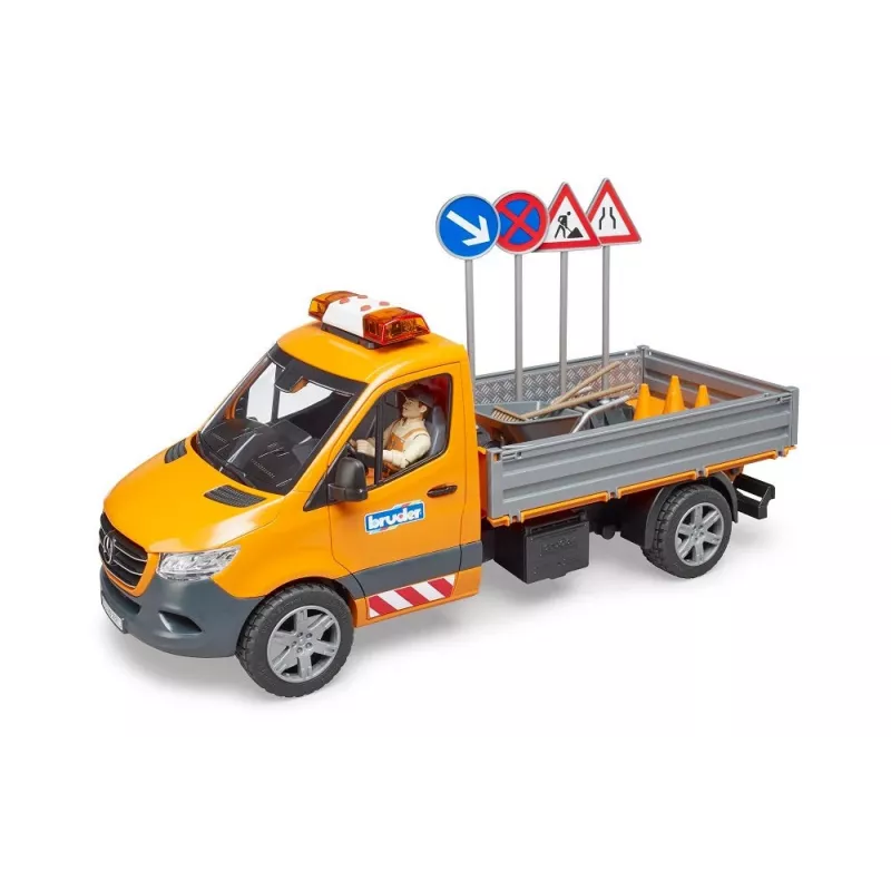 BRUDER MB Sprinter Municipal ar gaismas un skaņas moduli, oranžs, mērogs 1:16
