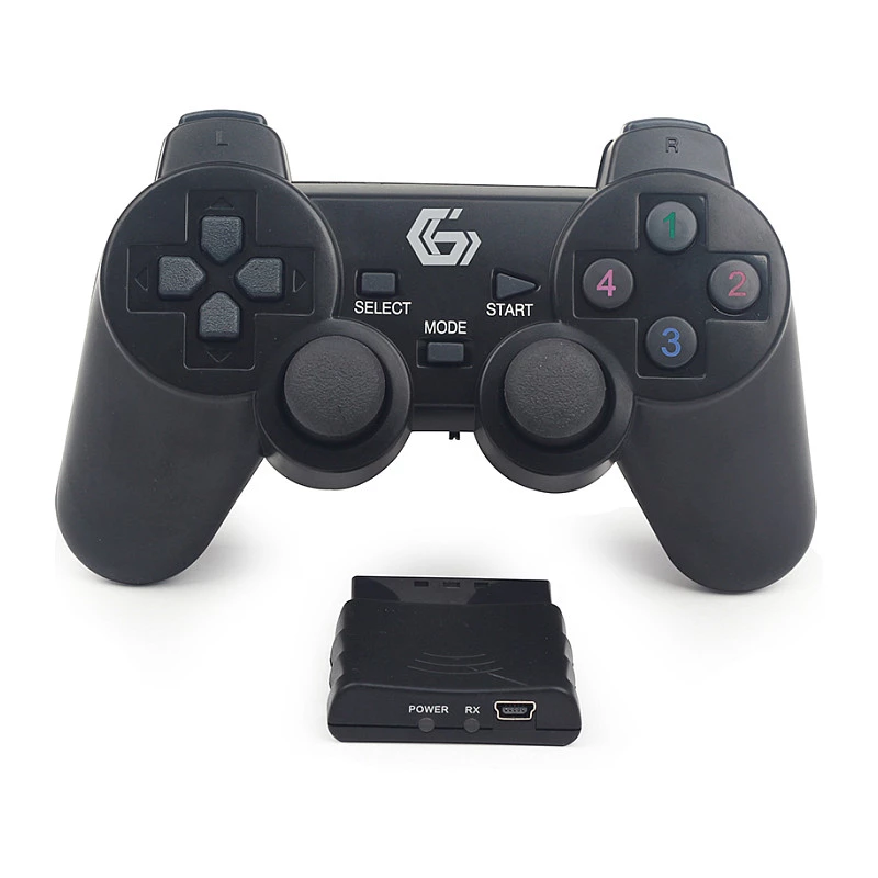 GEMBIRD JPD-WDV-01 bezvadu spēļu kontrolieris PS2/PS3/PC - 12 pogas - 2.4 GHz - Melns