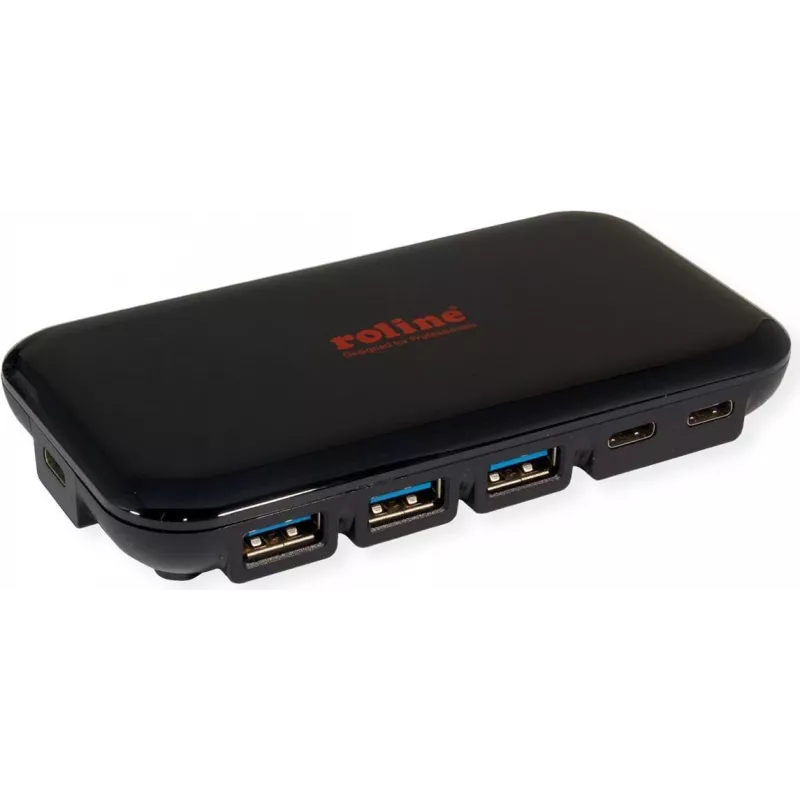 ROLINE USB 3.2 Gen 1 Hub 7-Port 4x USB-A + 3x USB-C ar Type-C kabeli