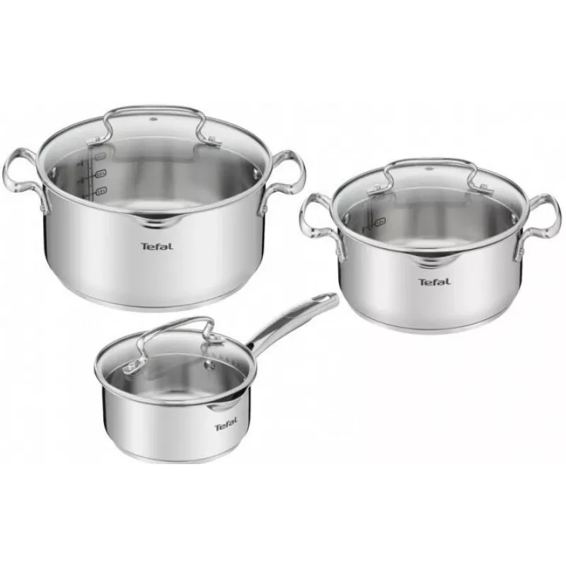 Tefal Duetto+ G719S674 6-daļīgs nerūsējošā tērauda trauku komplekts