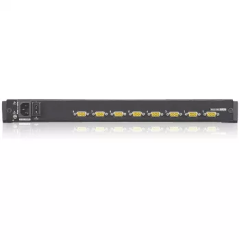 ATEN CL1308N LCD KVM konsole ar 8 portu KVM slēdzi - 19 inch LCD, PS/2 un USB, VGA, 1280x1024, melna, 1U montējama statīvā