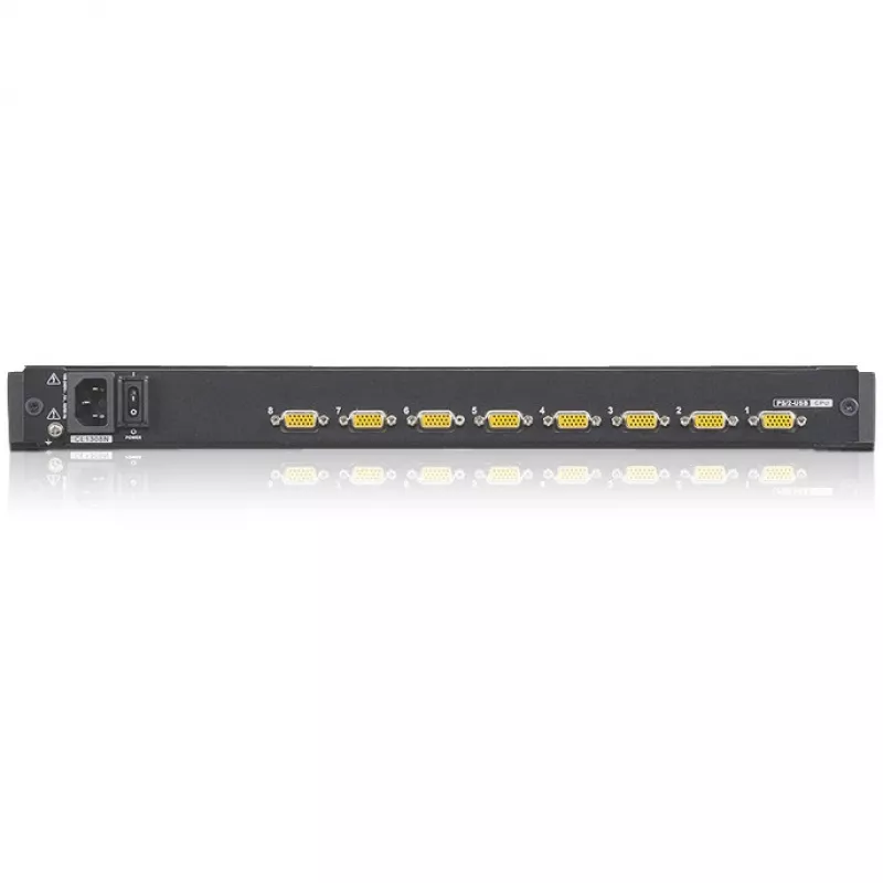 ATEN CL1308N LCD KVM konsole ar 8 portu KVM slēdzi - 19 inch LCD, PS/2 un USB, VGA, 1280x1024, melna, 1U montējama statīvā