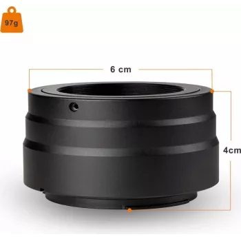 Walimex pro T2 Adapter for Canon R - Objektīva stiprinājuma adaptera gredzens ar manuālo fokusu, viegla lietošana, objektīva stiprinājuma gredzens Canon EOS R1, EOS R5 Mark II, EOS R100, EOS R8, EOS R50, EOS R10 (1023368)