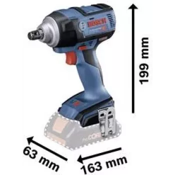 Bosch Professional GDS 18V-300 Bezvada triecienuzgriežņu atslēga 18 V, 300 Nm, 1/2 inch kvadrātveida piedziņa, bezsuku, tikai instruments (06019D8200)