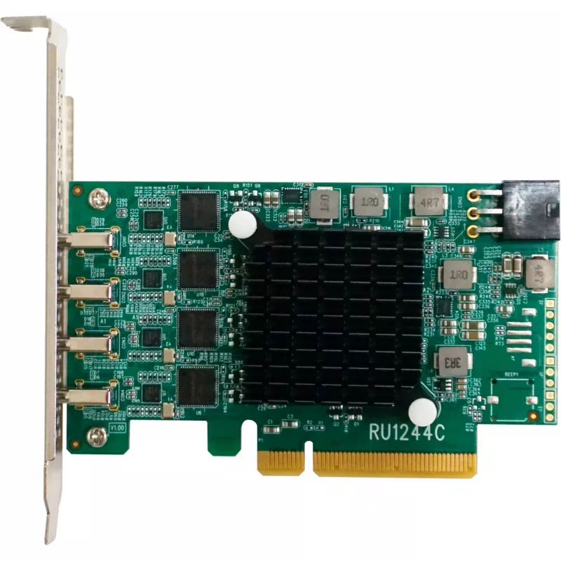 HighPoint RocketU 1244C USB 3.2 Gen 2x2 PCIe 3.0 x4 Host Adapter Card with 4 USB-C Ports