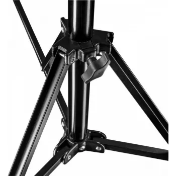 Walimex Pro GN-806 215cm Light Stand - Salokāms kompakts alumīnija gaismas statīvs, augstums 57-215 cm, kravnesība 5 kg, fotostudijai, mobilajam video, zibspuldzei, softbox, gredzenveida gaismai ar somu un adapteri, melns (1021424)