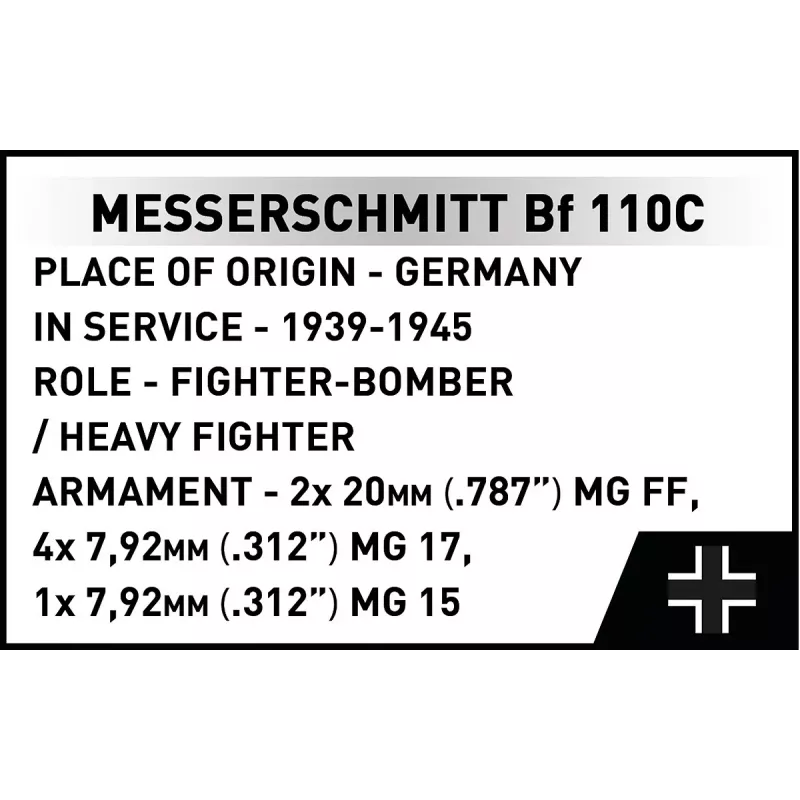 COBI KLOCKI Bloki Messerschmitt BF 110C 578 gabali