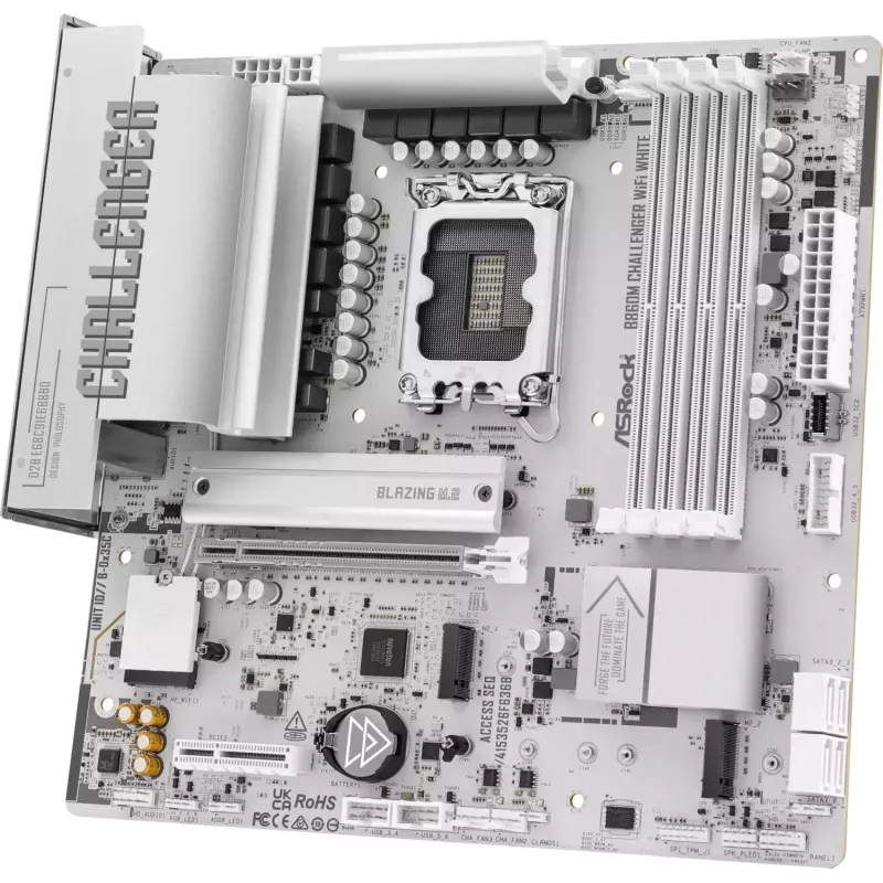ASRock B860M Challenger WiFi White LGA1851 Micro-ATX DDR5 mātesplate