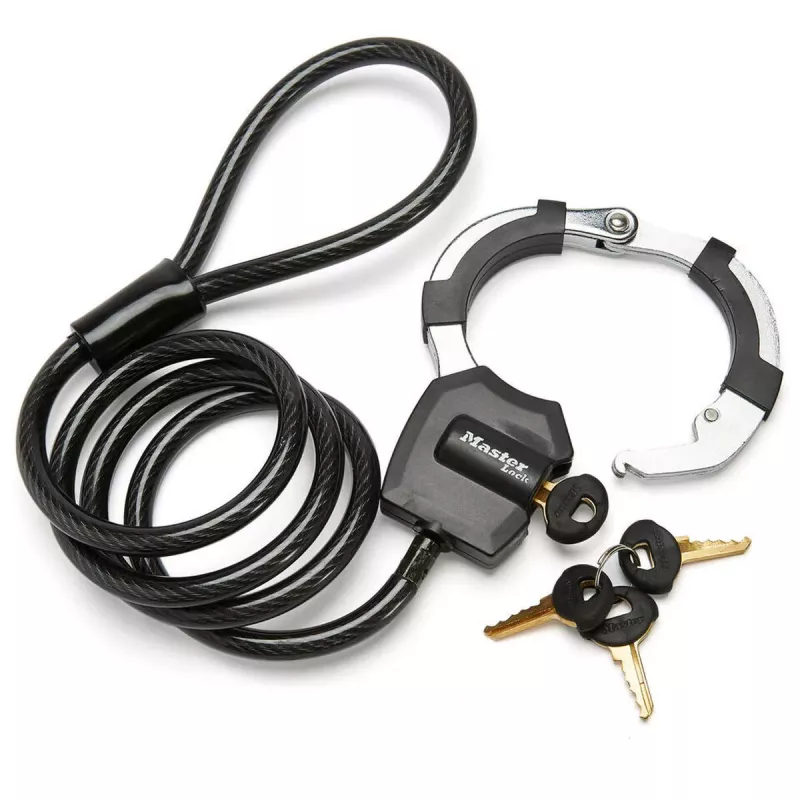 Master Lock Street Cuff Atslēgas Kabeļslēdzene - Melna - 1000 mm - 8 mm