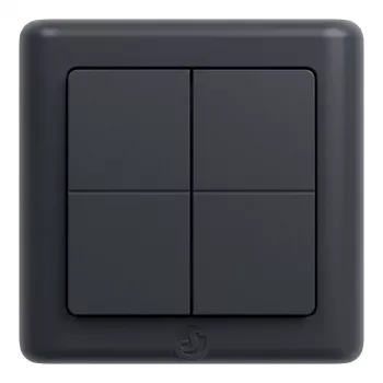 Shelly BLU Wall Switch 4 ZB DK - 4-pogu Zigbee/Bluetooth sienas slēdzis, pelēks