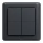 Shelly BLU Wall Switch 4 ZB DK - 4-pogu Zigbee/Bluetooth sienas slēdzis, pelēks
