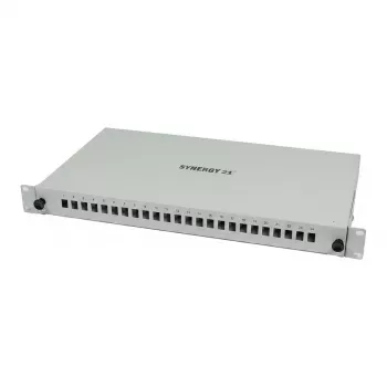 Synergy 21 Fiber Optic Patch Panel 24xLC-Duplex, 19 inch 1U, bez LC savienotājiem, gaiši pelēks