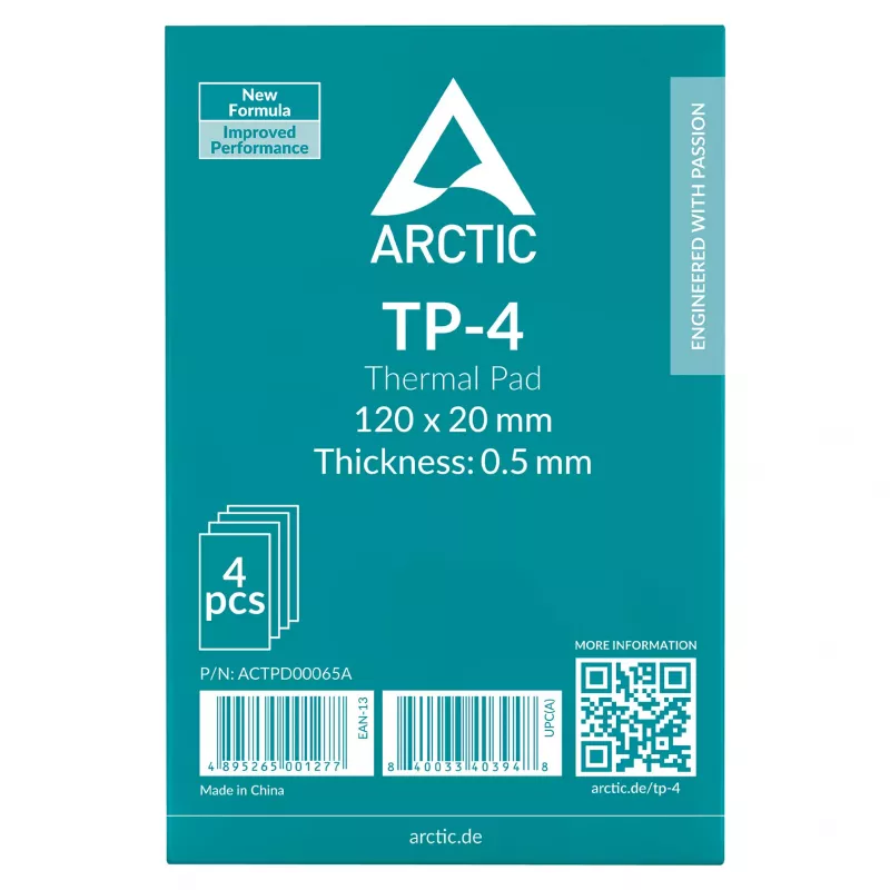 ARCTIC TP-4 Thermopalikums 4 iepakojums 120x20x0.5mm Pelēks