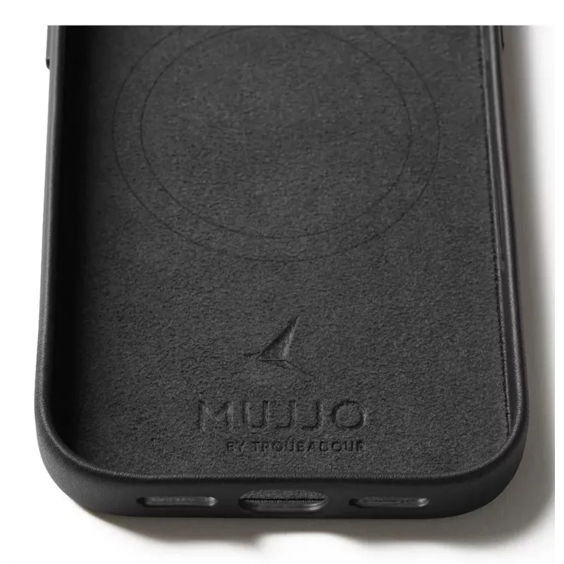 Mujjo Wallet Leather Case for iPhone 17 Pro with MagSafe (Black)