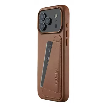 Mujjo Wallet Leather Case for iPhone 17 Pro Max, MagSafe Compatible, Tan
