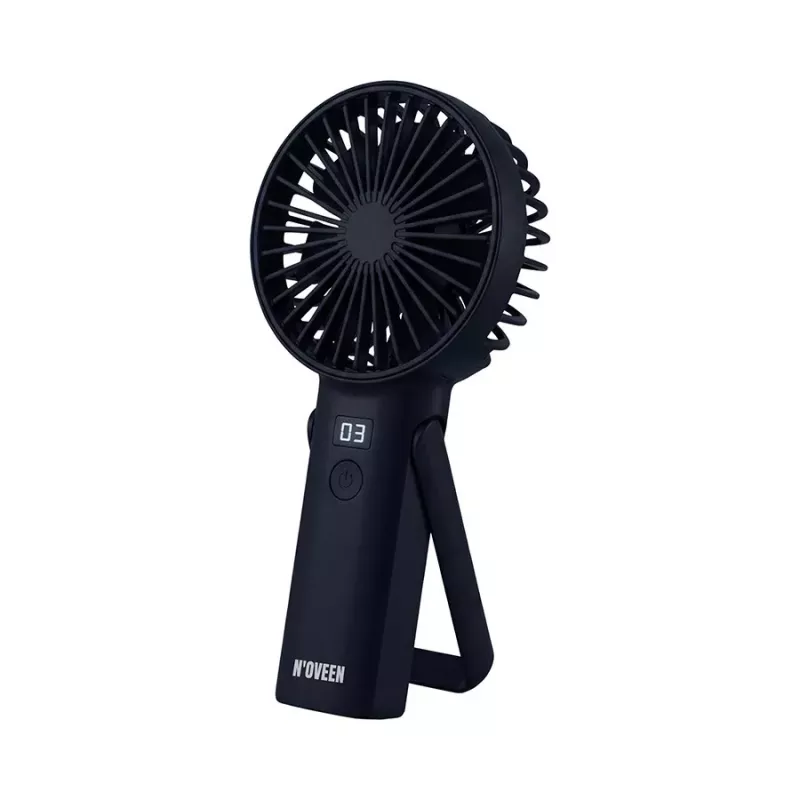 N'OVEEN F120 pārnēsājams rokas un galda ventilators ar uzlādējamu akumulatoru, USB, 1200 mAh, 3 ātrumi, balts