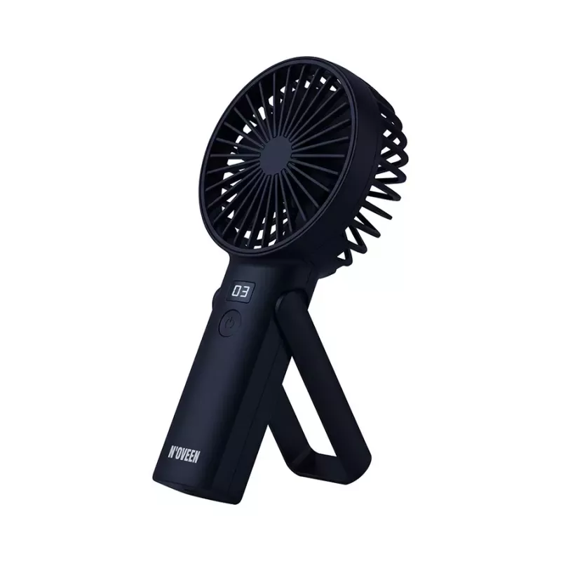N'OVEEN F120 pārnēsājams rokas un galda ventilators ar uzlādējamu akumulatoru, USB, 1200 mAh, 3 ātrumi, balts