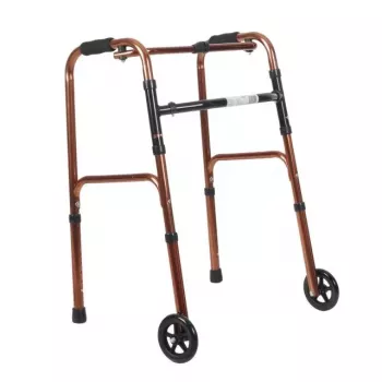 REHA FUND Balkonik RF-131 Reciprocējošs staigulis - viegls alumīnijs, salokāms, augstums regulējams 78-96 cm, maksimālais lietotāja svars 100 kg, sudrabs/pelēks