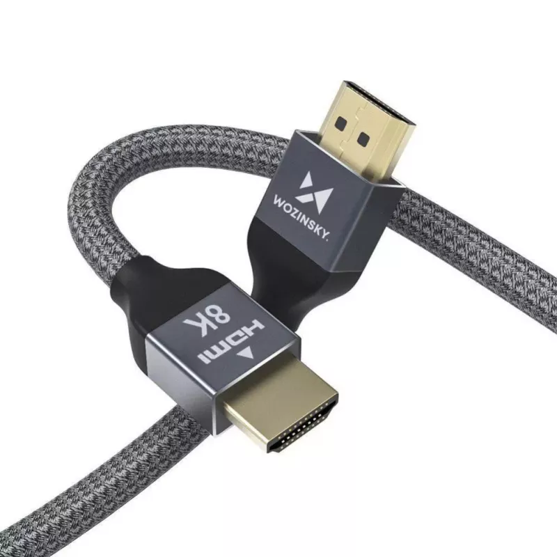 Wozinsky HDMI 2.1 kabelis 8K 60Hz 48Gbps / 4K 120Hz / 2K 144Hz 2m Sudraba (WHDMI-20)