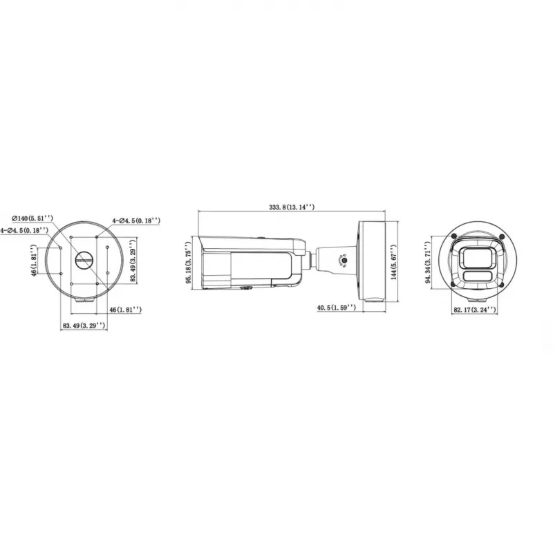Hikvision DS-2CD26166G3-IZS2UY/SL(2812)eFBLACK 16MP Bullet Network Camera with AcuSense, Motorized Varifocal Lens, Black
