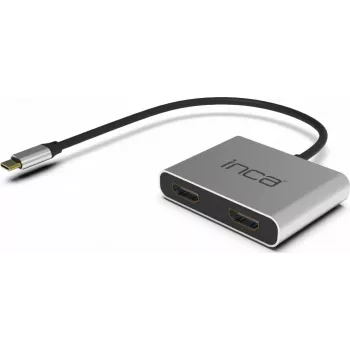 INCA ITPC-4 USB-C uz 2x HDMI adapteris 4K30Hz USB-A USB-C PD 100W