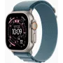 Apple Watch Ultra 3 GPS + Cellular 49mm Natural Titanium Case ar Blue/Bright Blue Trail Loop - M/L