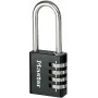 Master Lock 7640EURDBLK kombinācijas atslēga 40 mm korpusa platums, rūdīta tērauda cilpa, 4 ciparu pārslēdzama, sudraba/pelēka