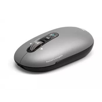 PORT Designs PORT Connect Professional PURE bezvadu uzlādējama pele - optiskā - 4 pogas - 2,4 GHz, Bluetooth - USB uztvērējs - melna