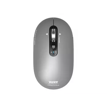 PORT Designs PORT Connect Professional PURE bezvadu uzlādējama pele - optiskā - 4 pogas - 2,4 GHz, Bluetooth - USB uztvērējs - melna