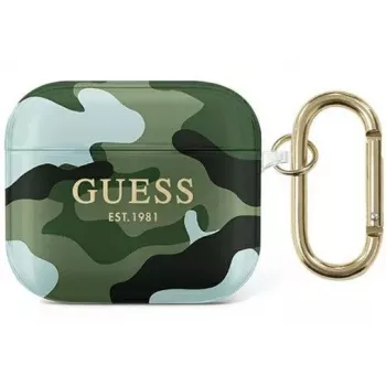Guess GUA3UCAMA Camo Collection aizsargmaciņš Apple AirPods 3. paaudzei - Zaļš/Khaki