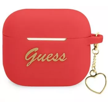 Guess GUA3LSCHSR AirPods 3 vāciņš sarkans silikons Charm Heart kolekcija