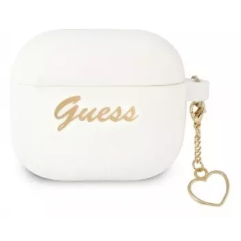 Guess GUA3LSCHSH AirPods 3 Vāciņš Balts Silikona Piekariņš Sirds Kolekcija