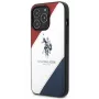 U.S. POLO ASSN. USHCP14XPSO3 Tricolor Embossed Case for iPhone 14 Pro Max 6.7 inch White